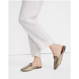 Madewell The Frances Skimmer Mule in Snake Embossed Leather